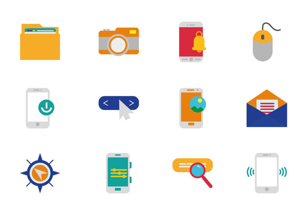 internet of things technology network icons set - Vector, Image