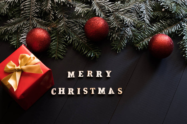 'merry christmas' words on christmas background - Photo, image