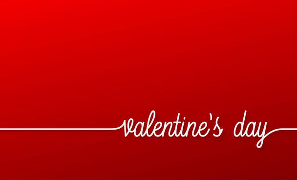 Valentines day banner red. Linear valentines day - Vektor, obrázek