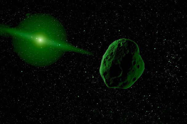 Un meteorito en el espacio exterior. Elementos de esta imagen fueron proporcionados por la NASA
. - Foto, imagen