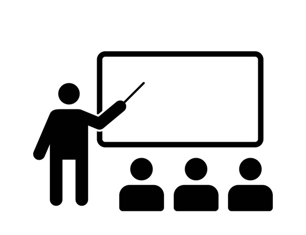 Training isolated vector icon. Training seminar icon. Blackboard icon. Lecture icon vector sign symbol. Business conference. - Vector, Image