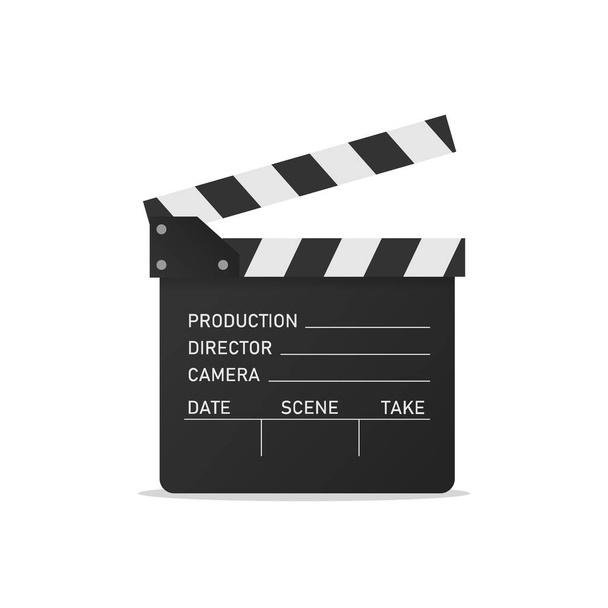 Movie clapper isolated on white background. Open clapperboard. Vector illustration EPS 10 - ベクター画像