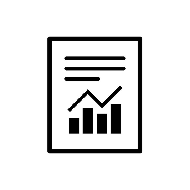 Report text file icon in flat style. Document with chart symbol. Accounting sign. Vector illustration EPS 10 - Vector, Image