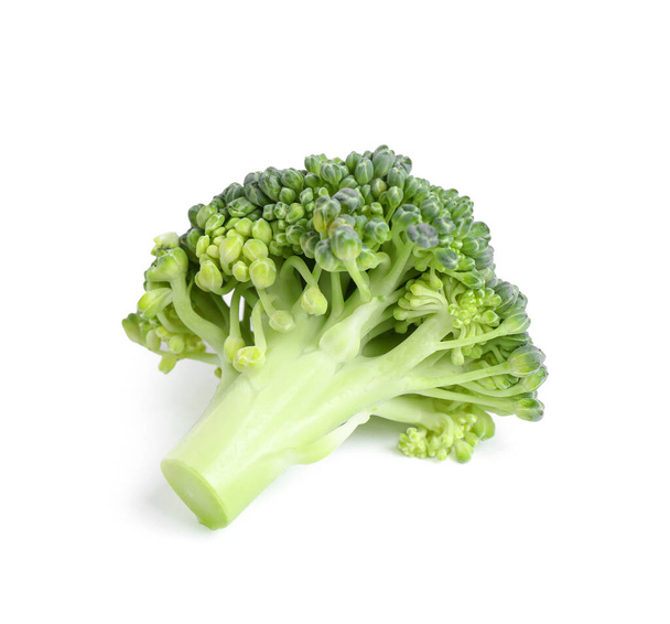 Fresh green raw broccoli on white background - Zdjęcie, obraz