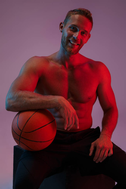 Portrait of a handsome fit muscular sportsman - Fotó, kép