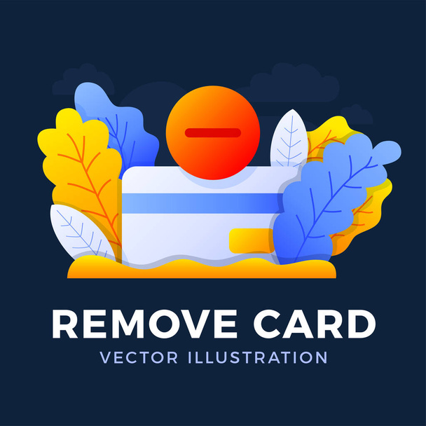 Remove Credit Card Vector stock illustration isolated on a dark  - Vector, Image