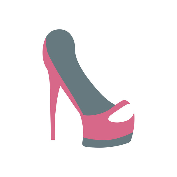 female high heels accessory icon on white background - Vettoriali, immagini