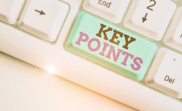 Sanaa kirjoittava teksti Key Points. Liiketoiminta käsite tärkein tieto, joka on sanottu tai kirjoitettu
. - Valokuva, kuva