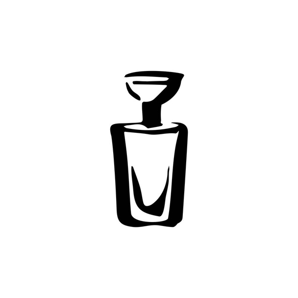 Skizze einer Parfümflasche auf weißem Hintergrund - Vektor, Bild