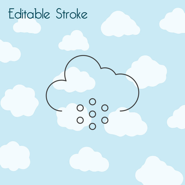 Icona vettoriale linea sottile pioggia nuvola
 - Vettoriali, immagini