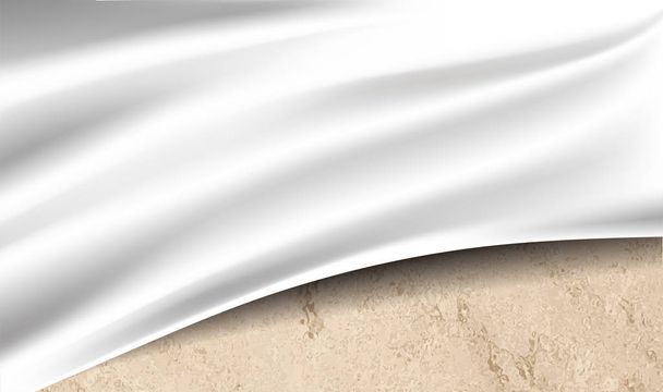 white cloth background above desert texture - Vector, Image