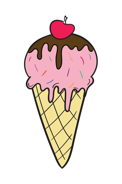 Vektor zmrzliny a třešně - Vektor, obrázek