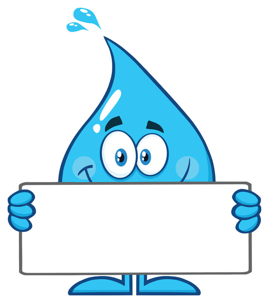 Personaje de mascota de dibujos animados de gota de agua azul
 - Vector, Imagen