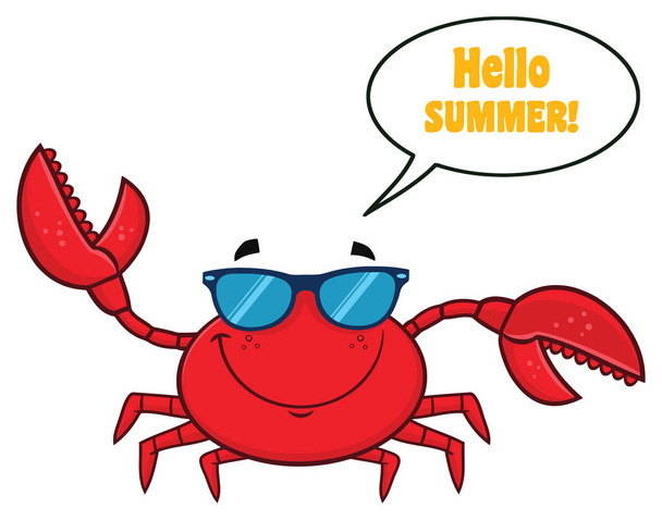 Illustration vectorielle de personnage de mascotte de crabe heureux
  - Vecteur, image
