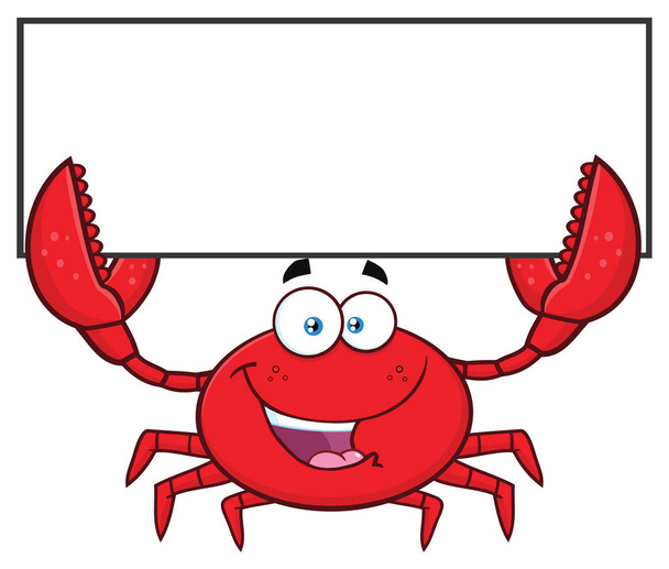 Happy Crab Cartoon Mascot Character Vector Illustration  - ベクター画像
