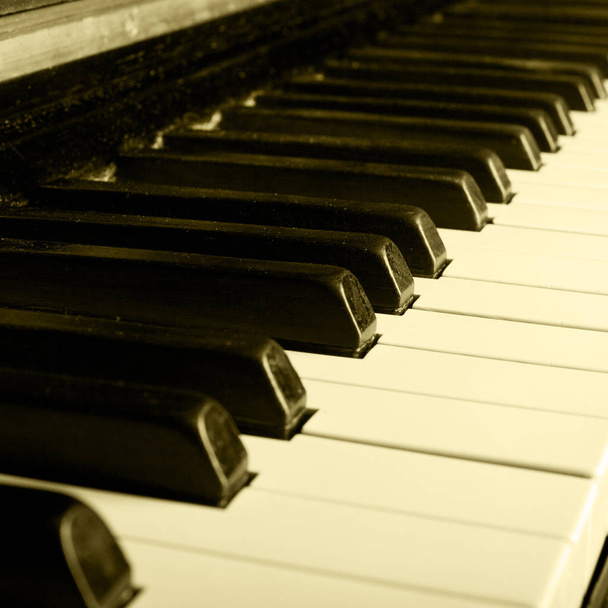 Piano avaimet lähikuva yksivärinen
 - Valokuva, kuva