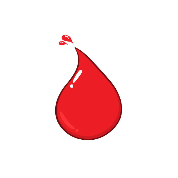 Red Blood Drop Cartoon Character, Vector Illustration - Vector, Image
