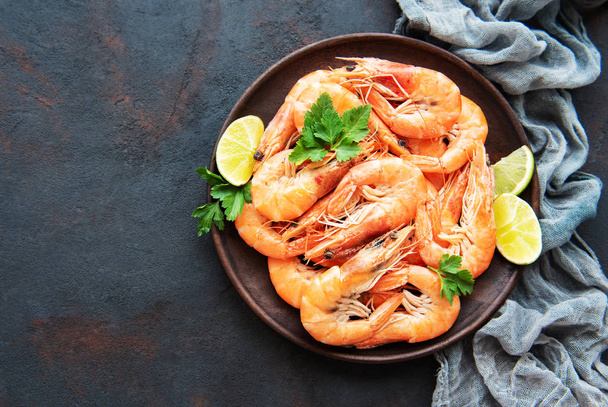 Shrimps served on a plate - Photo, Image