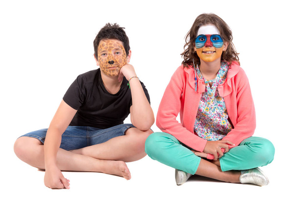 Kids with face-paint - Fotoğraf, Görsel