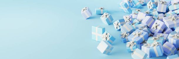 unendliche Geschenkboxen, Weihnachts- und Party-Thema, original 3D-Rend - Foto, Bild