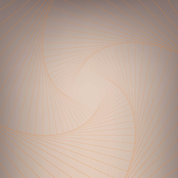 Psychedelic spiral with radial gray rays. Swirl twisted retro background. - Vector, Image