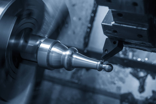 The CNC lathe machine in metal working process . - Photo, Image
