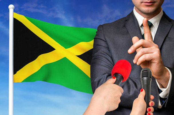 Konferencja prasowa na Jamajce - Zdjęcie, obraz