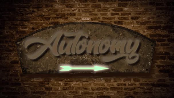 Street Sign the Way to Autonomy - Footage, Video