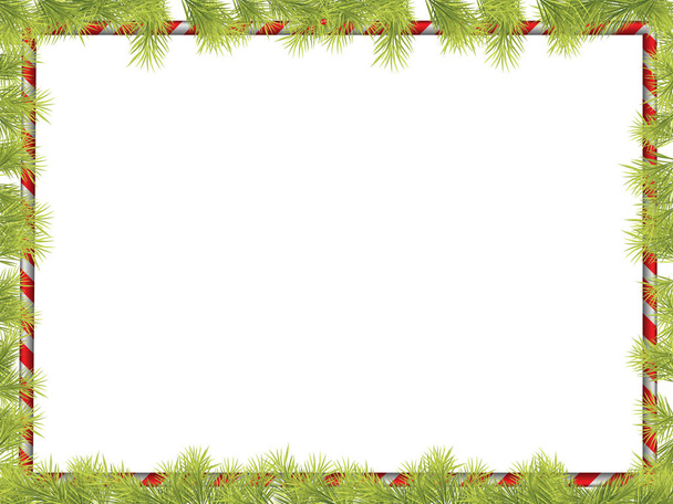 Christmas Frame Background with Fir Tree Branch Border - Vecteur, image