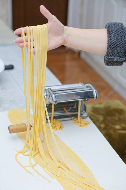 homemade noodles, housewife cooking food - Photo, Image