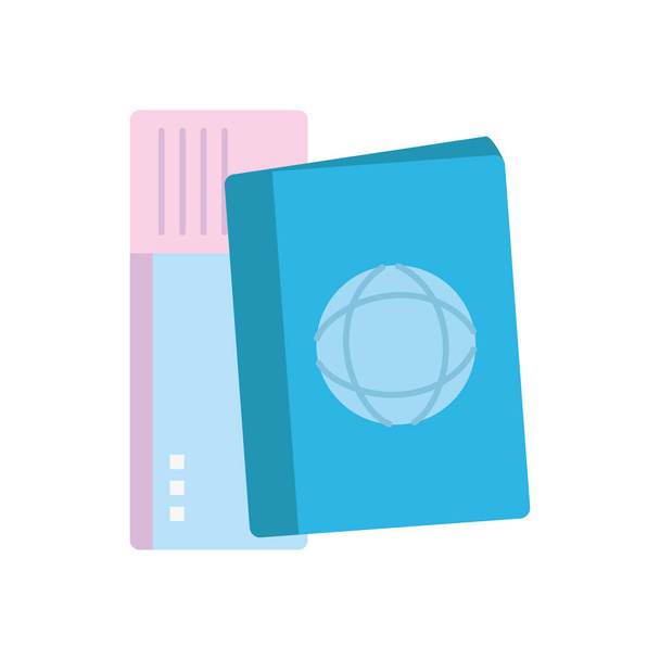 隔離されたパスポートアイコンベクトルデザイン - ベクター画像