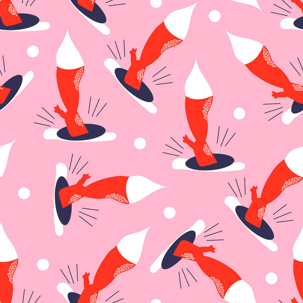 foxes seamless pattern, simply vector illustration - Vector, Imagen