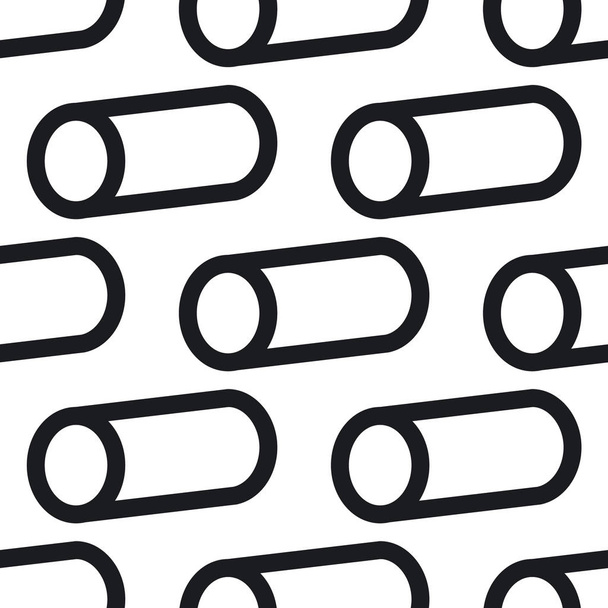 black and white seamless pattern with cylinders - Vector, afbeelding