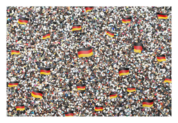 イラストスタジアムや広場でドイツのファン - 写真・画像