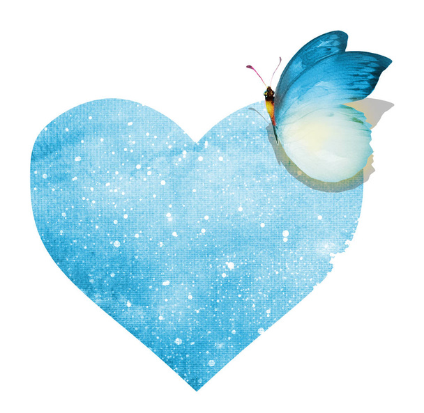 Farfalla ad acquerello con cuore
 - Foto, immagini