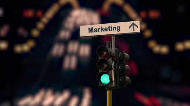 Ulice označení cesty k marketingu - Záběry, video