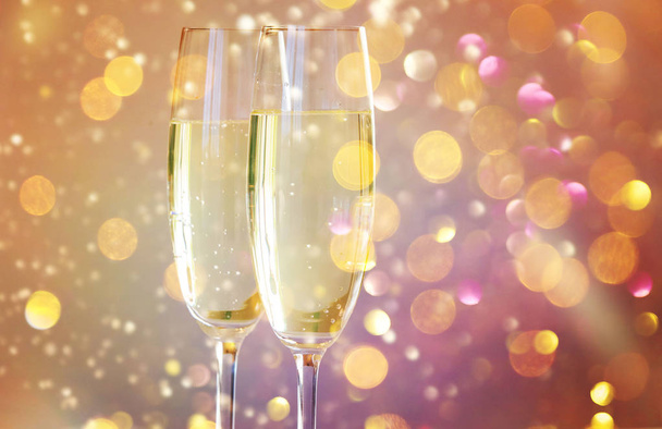 Happy New Year champagne glasses - Фото, зображення