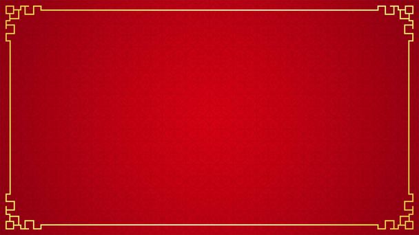 ornamento frontera chino oriental sobre fondo rojo, ilustración vectorial
 - Vector, imagen