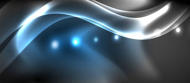 Глянсовий сяючий неоновий світло-хвильовий фон
 - Вектор, зображення