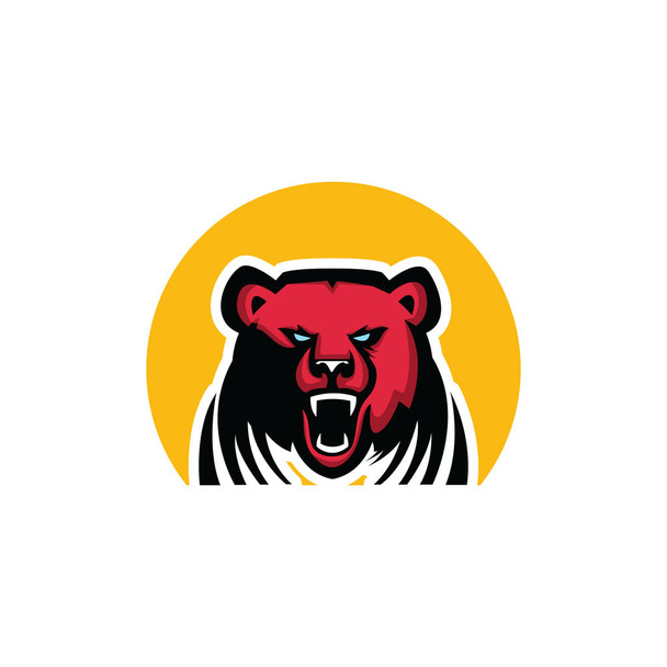 Mascotte d'ours. Ours de sport logo emblème. Ours personnage vecteur logo design
. - Vecteur, image
