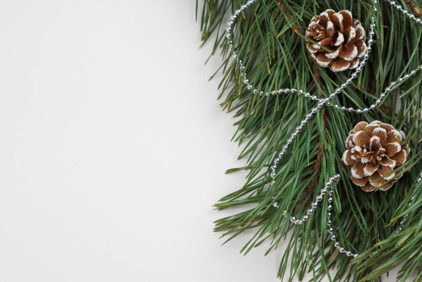 New year eve flatlay. Christmas tree and decorations. 2020. Merr - Fotografie, Obrázek