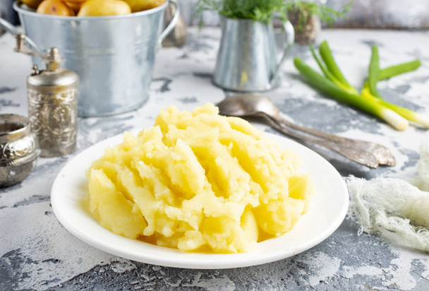 mashed potato with butter in white bowl  - Photo, Image