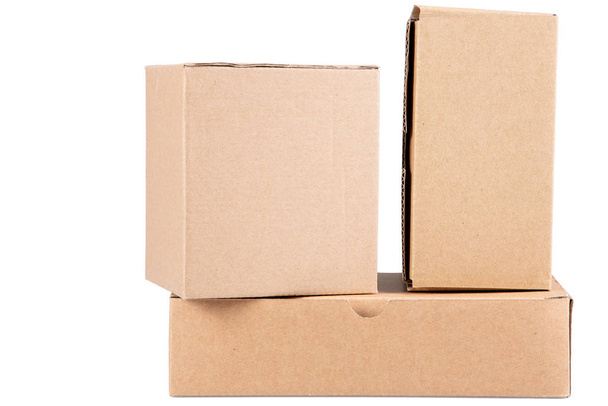 cargo box cardboard on white background - Φωτογραφία, εικόνα