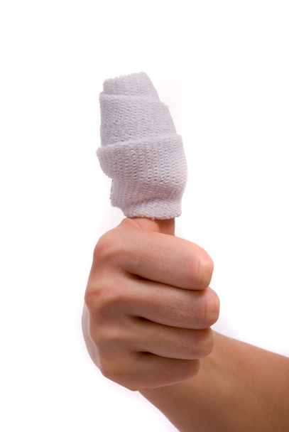 Medicine bandage on human injury hand - Foto, Bild