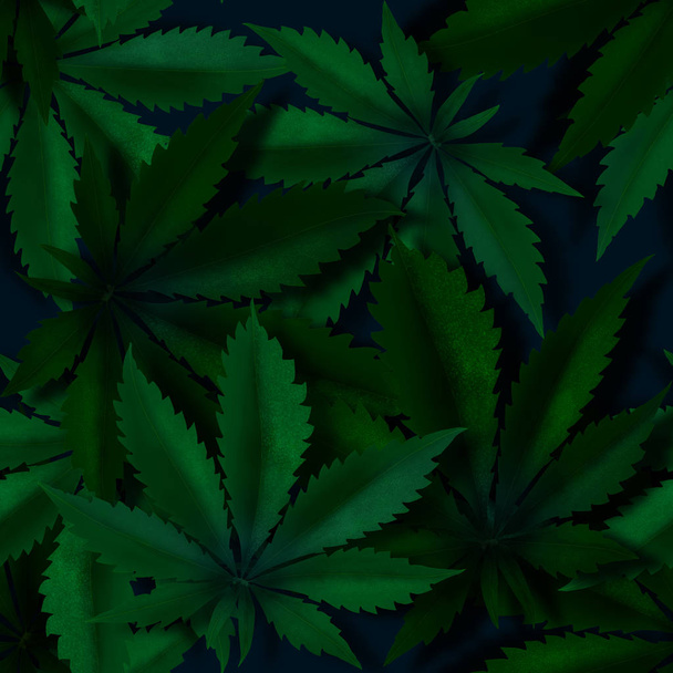 Cannabis Pattern, 3D Effect - Photo, Image