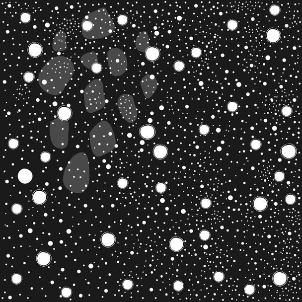 Płynny wzór zimowy z ręcznie rysowane płatki śniegu. Skandynawski - Wektor, obraz