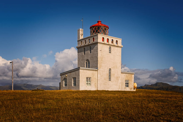 lighthouse at Dyrholaey in Iceland. September 2019 - Photo, Image