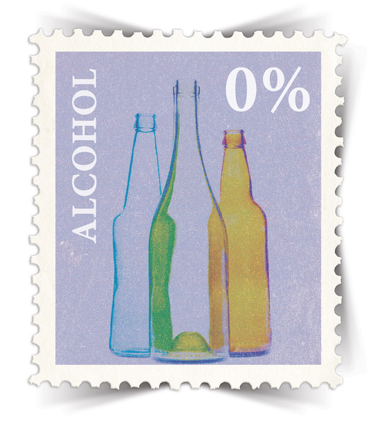 label voor non-alcoholische drankjes advertenties gestileerd als stempel post - Foto, afbeelding