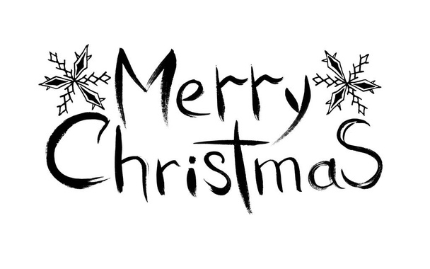 Season's greetings. Merry Christmas. Hand written lettering composition on white backgrounds. The inscription is by hand with brush and paint. - Photo, Image