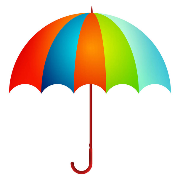 Roztomilý kreslený deštník Izolovaný na bílém pozadí. Vektorová ilustrace. - Vektor, obrázek